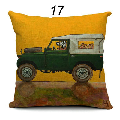 

Hot Sale Pillow Lovely Cartoon Dog Driving Car Vintage Almofadas 45X45CM Linen Pillow Decorative Linen Cushion Cover