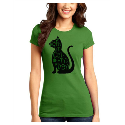 

TooLoud Happy St Cattys Day - St Patricks Day Cat Juniors T-Shirt