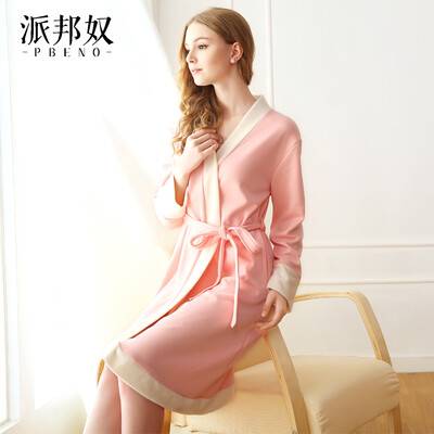 

Pabangu PBENO pajamas women 18 new flannel robe autumn&winter coral fleece bathrobe skirt sexy tie home service 70852100 light pink