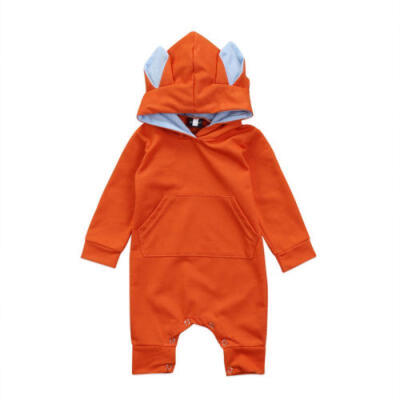 

AU Newborn Baby Boy Girl Clothes Hooded Jumpsuit Romper Bodysuit Playsuit Outfit