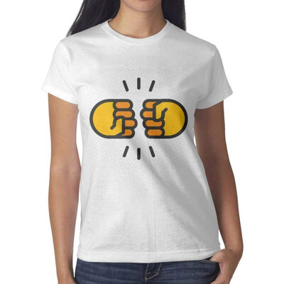 

SNB WY Yellow Fist Bump Cool Short Sleeve tee Shirts Woman O-Neck Family