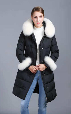 

Winter new down jacket womens long section Korean version of the thick hooded jacket womens clothing