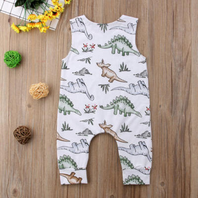 

Cotton Newborn Baby Boy Girl Dinosaur Romper Bodysuit Jumpsuit Clothes Outfits