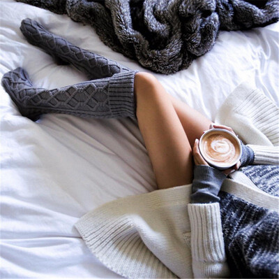 

Women Winter Cable Knit Over knee Long Boot Thigh-High Soft Warm Socks Leggings