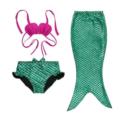 

Kids Girls Swimmable Mermaid Tail Sea-maid Bikini Swimwear Swimming Costume Sets