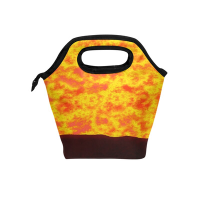 

Insulated Lunch Tote Bag Fire Cloud Travel Picnic Lunch Handbags Portable Zipper Lunch Bag Box