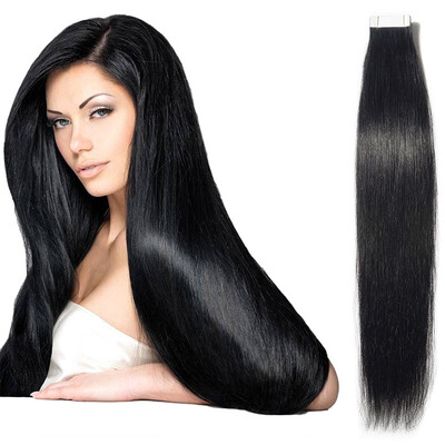 

16-24 inch Women Human Tape In Skin Weft Real Hair Extensions TAPE HUMAN HAIR 100 Brazilian Virgin Hair