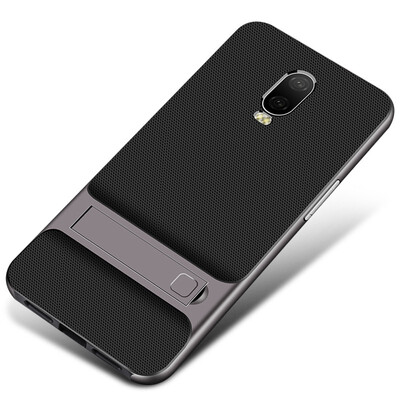 

Goowiiz Phone Case For OnePlus 6T Fashion Slim Shockproof Silicone TPU PC Hard Bracket