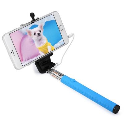 

Z07 - 5S Mobile Phone Monopod Selfie Stick Self Portrait Pole with Remote Shutter Button 35mm Cable Plug&Play