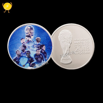 

2018 world cup French champion team commemorative coin 21st Russian world cup Hercules cup gold-plated Silver coins collectibles