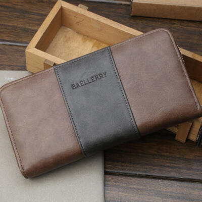 

US Hot Men Bifold Leather Zip Coin Long Wallet Card Holder Purse Clutch Handbag