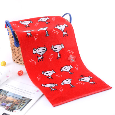 

[Jingdong Supermarket] matt towel home textile cotton active printing cut cashmere Jingdong JOY face towel 34 * 72 happy red custom