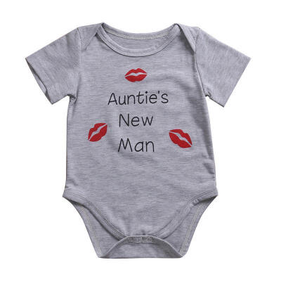 

Infant Baby Girl Boy Aunties New Man Outfit Romper Playsuit Bodysuit Clothes