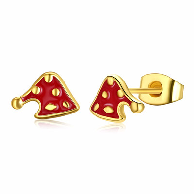 

Yoursfs New fashion Christmas series dripping oil Christmas hat stud earrings