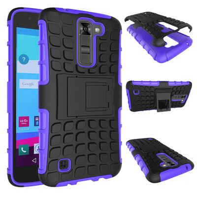 

Fivice LG K7 Case TPU anti-fall tire pattern back clip bracket phone case