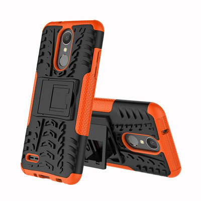 

Fivice LG Aristo2K8 2018 Case TPU anti-fall tire pattern back clip bracket phone case