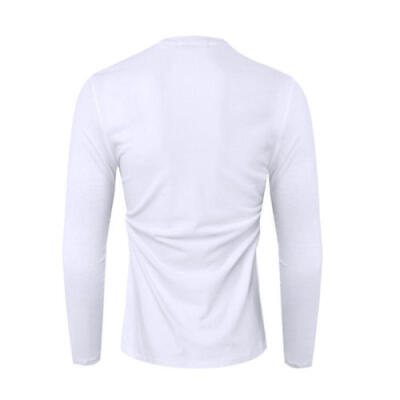 

Mens Slim Fit V Neck Long Sleeve Muscle Tee T-shirt Casual Tops Pocket Shirts