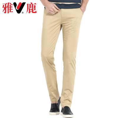 

Yalu casual pants mens business casual simple long pants mens fashion solid color Korean version of slim casual pants BS-8551058 shallow khaki 29