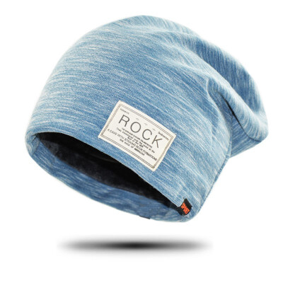 

Rock Wool Hip Hop Beanie Winter Cap Men Fleece Hat Slouchy Male Baggy Caps Warm Skullies Knitted Wool Beanies Letter Rock Hats