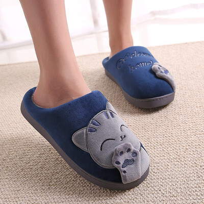 

Cute kitty anti-slip warm cotton slippers