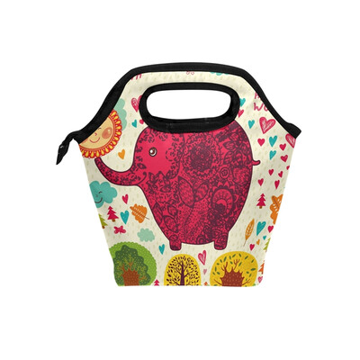 

Lunch Bag Tote Bag Tree Elephant Travel Picnic Organizer Lunch Holder Handbags Lunch Bag Box