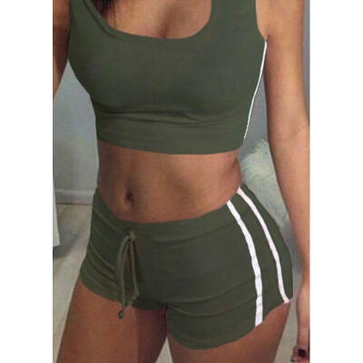 

UK Womens Patchwork Clothes Suit Sportwear Sport Bra Top Short Pants Yoga Set