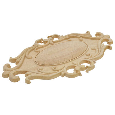 

UpperX Oval Wood Carving Decal Corner Applique Frame Door Decoration Wall Doors Figurines