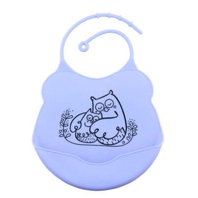 

Waterproof Silicone Roll Up Washable Feeding Baby Bib Crumb Food Catcher