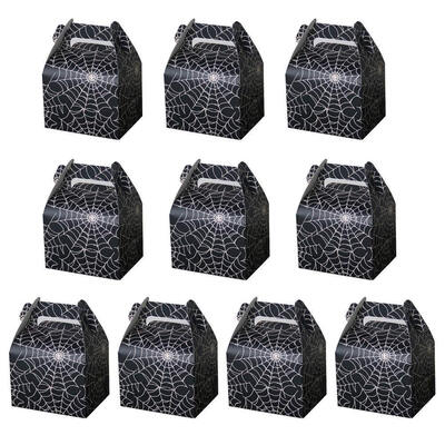 

UpperX Black Halloween Party Favors Boxes Candy Treat Boxes Spider-Web Gift Box Wedding Baby Shower Birthday Party Boxes Supplies