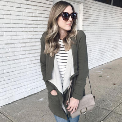 

US STOCK Women Warm Coat Ladies Faux Suede Jacket Casual Cardigan Outwear Jumper