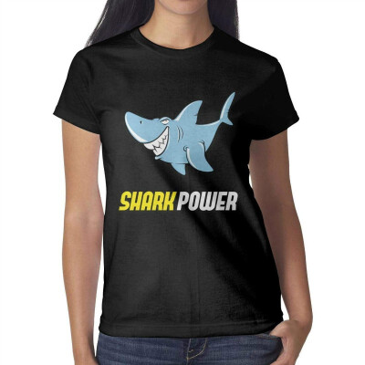 

3D Shark Teeth Womens Black t Shirts Cool Womens Ladies Cotton t-Shirts