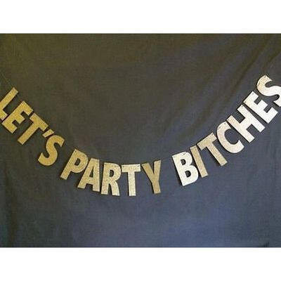 

Happy Birthday Party Banner Wall Decoration Sparkling Gold Glitter Lets Party