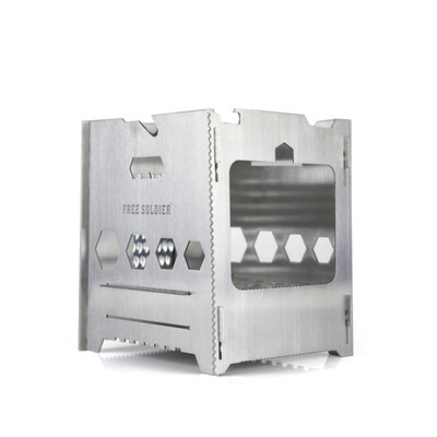 

FREE SOLDIER outdoor camping hiking wood stove cookware multifunctional portable camping stove firewood stove Stainless steel