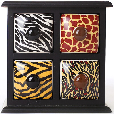 

I&39M HUA HUA 4 Grid Ceramic Drawer Jewelery Box Black Leopard Pattern Valentine&39s Day Valentine&39s Day Creative Gift Send Girlfriend 520 Gift Mother&39s Day Gift Tanabata Gifts Wooden Storage Box