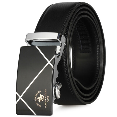 

St. Paul's Belt Men's Leather Belt Automatic Button Business Casual Black Belt Black