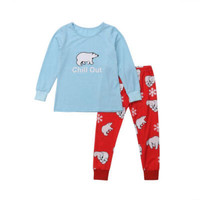 

Christmas Family Matching Pajamas Adult Women Kids Baby Sleepwear Set Plus USA