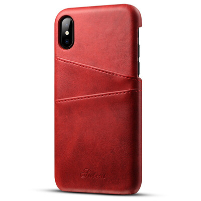 

Applicable iphoneXS Max Mobile Phone Case Samsung Huawei Mobile Phone Holster Card Protective Case Red