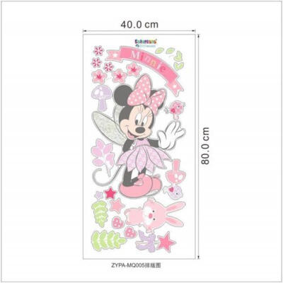 

Hot Pink Minnie Mouse Wall Stickers Cartoon Mural Vinyl Decals Kids Room Decor