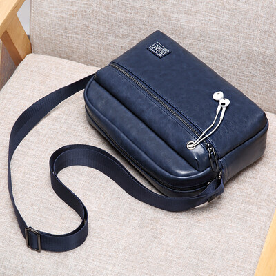 

Golf GOLF shoulder bag mens soft leather Messenger bag retro postman mens bag D8BV42844J hidden blue