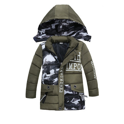 

Children Jackets Boys stripe Winter down coat 2018 Baby Winter Coat Kids warm outerwear Hooded Coat for 2-7 yrs Children Clothes