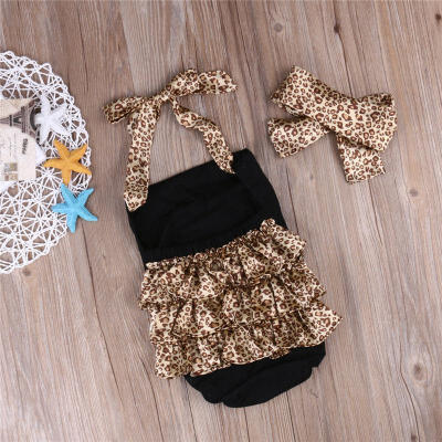 

USA Kids Baby Girls Romper Jumpsuit Bodysuit Clothes Outfits Headband Set 0-24M