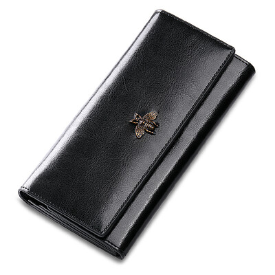 

Orpheum OFLM leather ladies wallet long female European&American simple money clip card package large capacity ladies clutch bag QB-C01 black