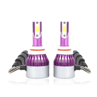 

C6 Universal Car LED Headlight Purple Auto Modified Conversion Lamp Kit COB Bulbs Lamps 6500K White Light