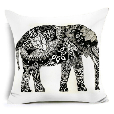 

Animal collection Gorilla tiger elephant big black bear Cushion Cover Invisible Zipper Pillow Cover Polyester Square Pillow Case