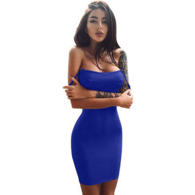 

Womens Bandage Bodycon Sleeveless Evening Party Cocktail Club Short Mini Dress