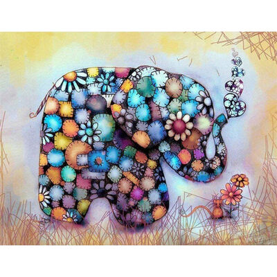 

UpperX Full Drill 5D DIY Diamond Painting"Color elephant"Diamond Embroidery Cross Stitch Rhinestone Mosaic Painting