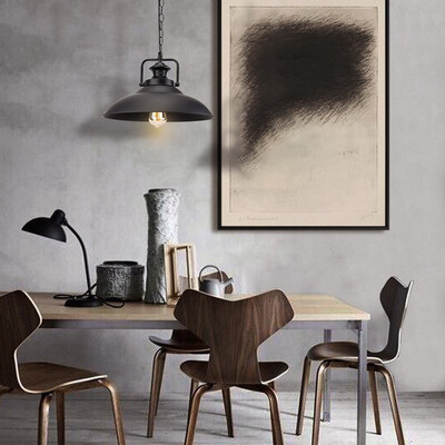 

Baycheer HL479004 Industrial Textured Black 26CM Hanging Pendant Light