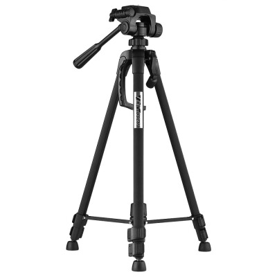 

Portable Aluminum Alloy Tripod with 3-Way Damping Tripod Head for Canon Nikon Sony DSLR ILDC DV Cameras Max Height 140cm Max Load