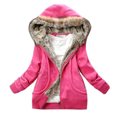 

Women Winter Warm Fur Collar Hoodies Sweaters Sweatshirt Parka Down Jacket coat