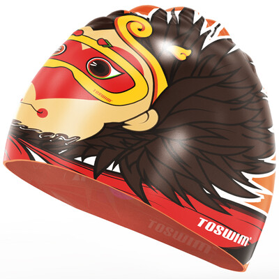 

Tuosheng (TOSWIM) men and women long hair waterproof personality fashion ear protection parent children swimming cap Tai Sheng version of swimming goggles TS61400420 orange